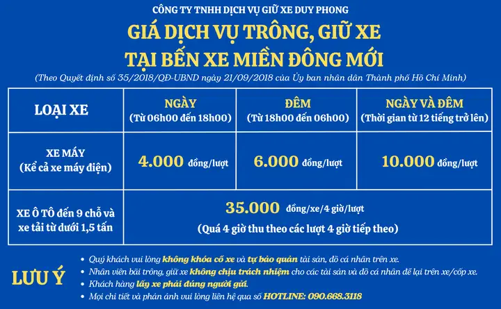 Bảng Giá Trông Giữ Xe Ô Tô