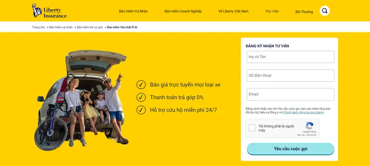 Bảo Hiểm Thân Vỏ Xe Ô Tô Liberty