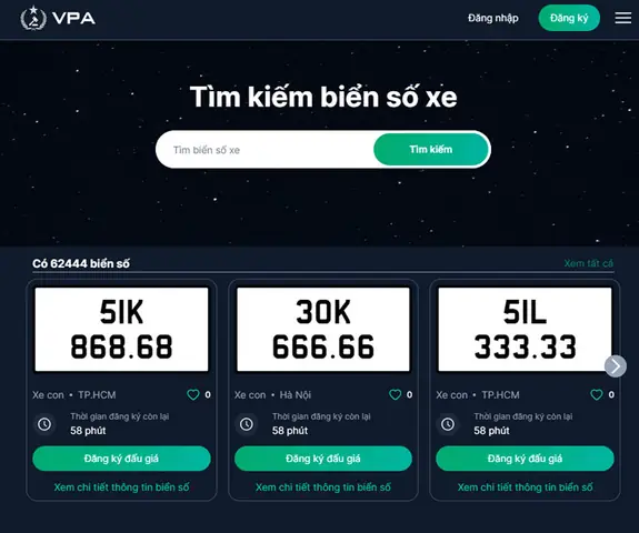 Đấu Giá Biển Số Xe Ô Tô