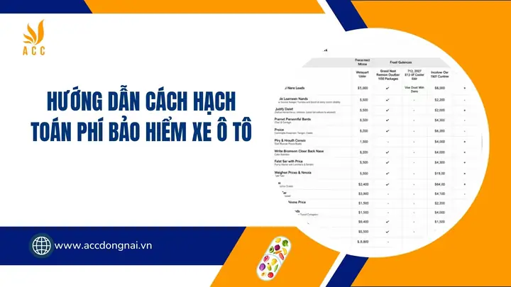 Hạch Toán Tiền Bảo Hiểm Xe Ô Tô
