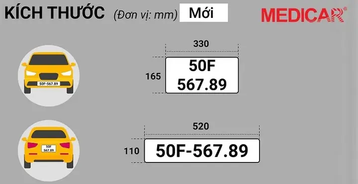 Kích Thước Biển Số Xe Ô Tô
