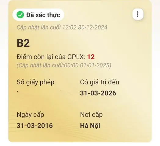 Lỗi Trừ Điểm Bằng Lái Xe Ô Tô