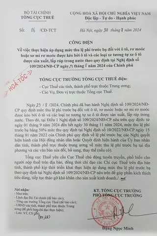 Thuế Trước Bạ Xe Ô Tô 2024