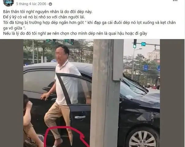 Đi Dép Lê Lái Xe Ô Tô