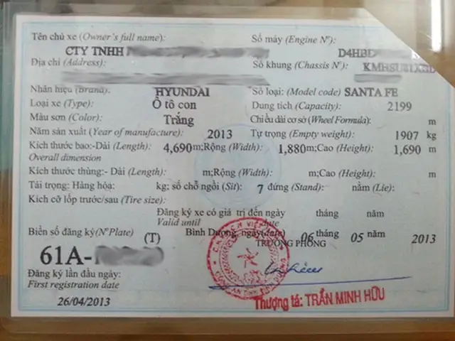 Đứng Tên Xe Ô Tô
