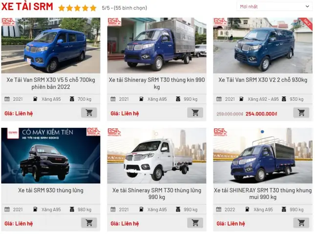 Giá Các Loại Xe Ô Tô Tải