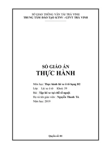 Giáo Án Dạy Thực Hành Lái Xe Ô Tô