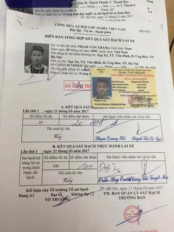 Hồ Sơ Gốc Bằng Lái Xe Ô Tô