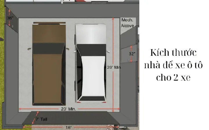Kích Thước Cửa Nhà Để Xe Ô Tô
