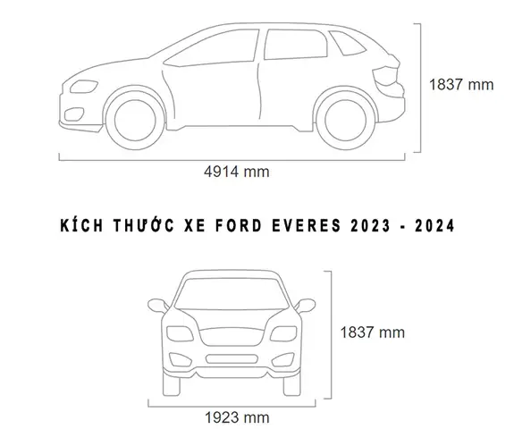 Kích Thước Xe Ô Tô Ford Everest