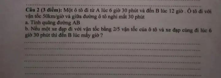 Lúc 6 Giờ 30 Phút Một Xe Ô Tô Con