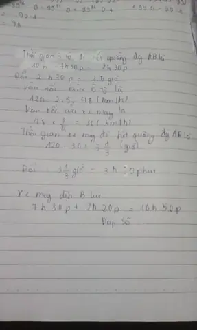 Lúc 7 Giờ Một Ô Tô Và Một Xe Máy