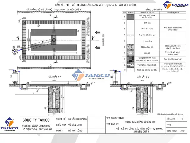 Maặt Bằng Kích Thước Nhà Rửa Xe Ô Tô