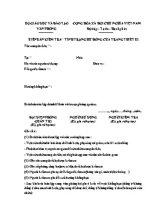 Mẫu Biên Bản Hỏng Xe Ô Tô