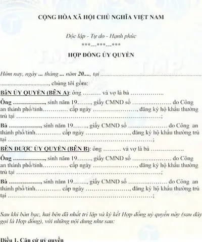 Mẫu Cty Ủy Quyền Sử Dụng Xe Ô Tô