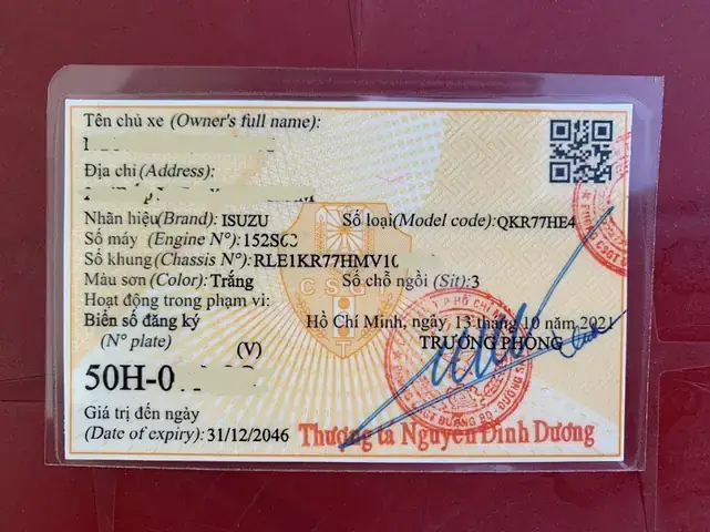 Mẫu Giấy Đăng Ký Xe Ô Tô Sài Gòn