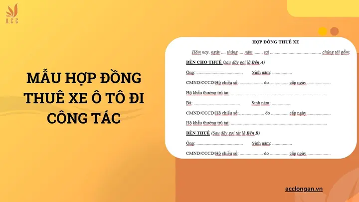 Mẫu Hợp Đồng Thuê Xe Ô Tô Đi Công Tác