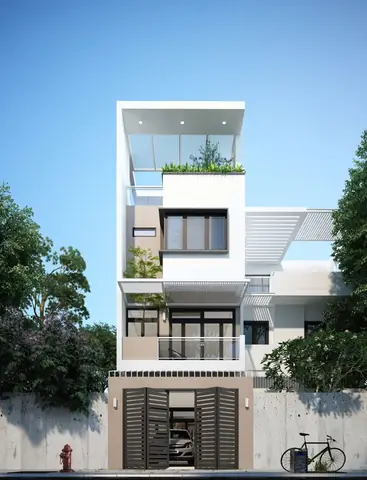 Mẫu Nhà Ống Có Chỗ Để Xe Ô Tô