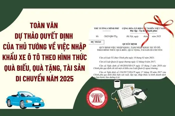 Mẫu Quyết Định Cho Tặng Xe Ô Tô