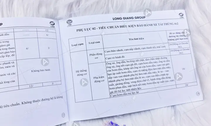 Mẫu Sổ Bảo Hành Xe Ô Tô