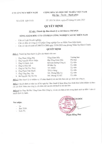 Mẫu Thanh Lý Xe Ô Tô