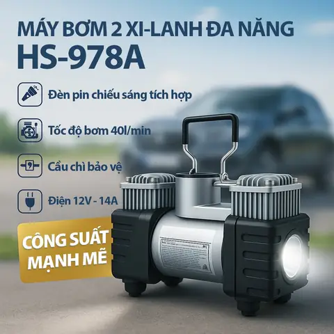 Máy Bơm Xe Ô Tô Mini Mạnh Mẻ