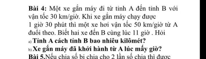 Một Xe Ô Tô Đi Từ Tỉnh A Đến