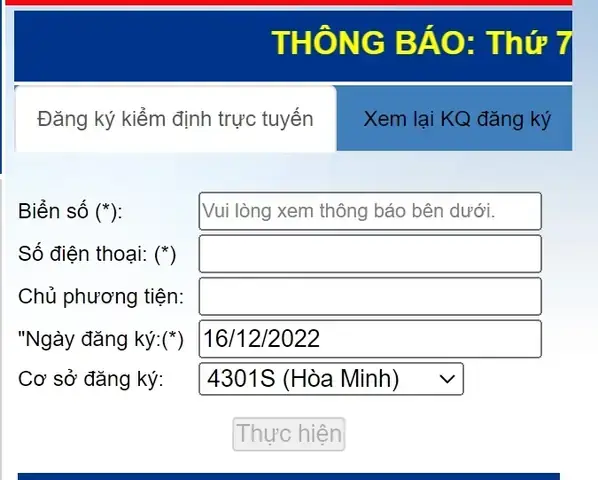 Phí Đăng Kiểm Xe Ô Tô Tại Đà Nẵng