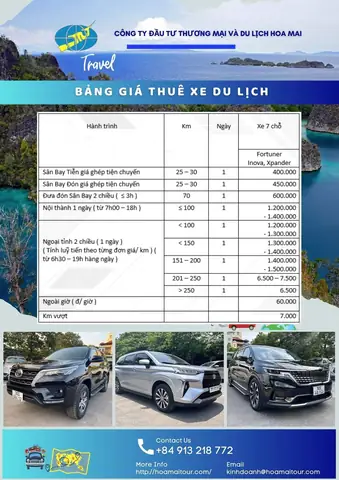 Phií Thuê Xe Ô Tô 7 Chỗ 1 Ngày