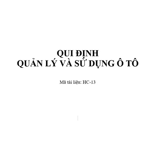 Quản Lý Sưr Dụng Xe Ô Tô