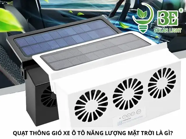 Quạt Thông Giố Năng Lượng Mặt Trời Xe Ô Tô
