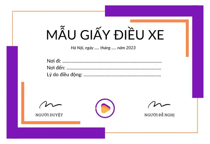 Quyết Định Điều Động Xe Ô Tô