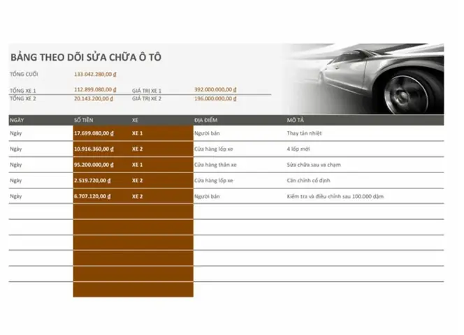 Sổ Bảo Dươngx Sửa Chữa Xe Ô Tô