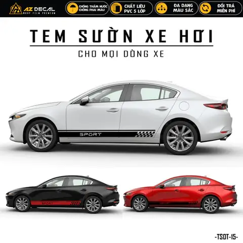 Tem Dán Sườn Xe Ô Tô Vios