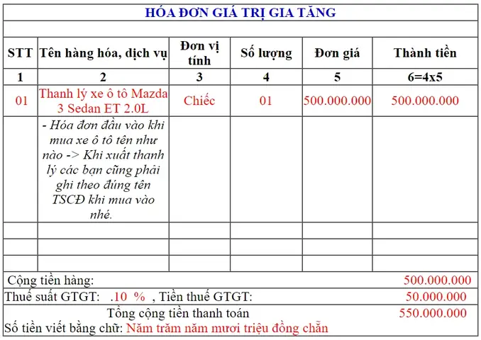 Thanh Lý Xe Ô Tô Không Có Hoá Đơn