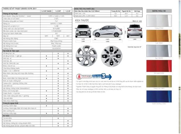 Thông Số Kỹ Thuật Xe Ô Tô I10