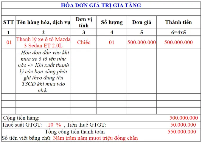 Thuế Suất Thanh Lý Xe Ô Tô Của Cá Nhân