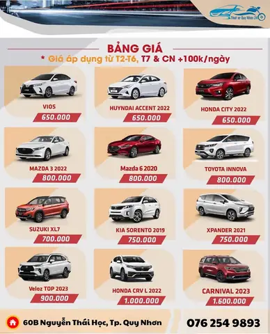 Thuê Xe Ô Tô Tự Lái Du Lịch Hùng Hưng