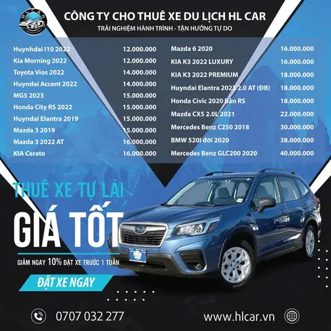 Thuê Xe Ô Tô Tự Lái Theo Ngày