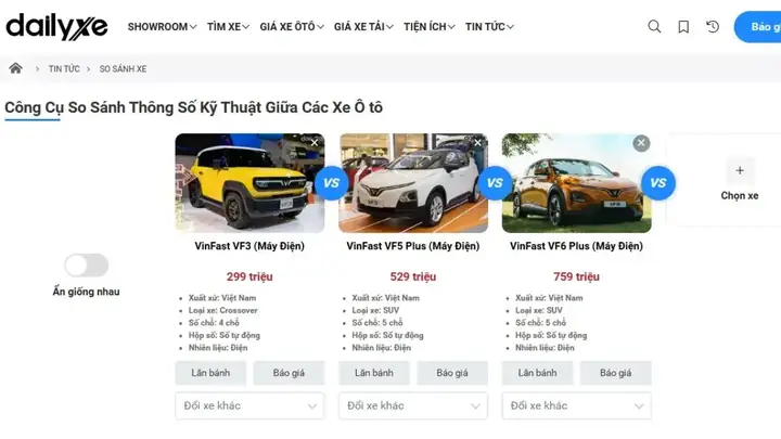 Trang Web Chuyên So Sánh Xe Ô Tô Trang Web Chuyên So Sánh Xe Ô Tô