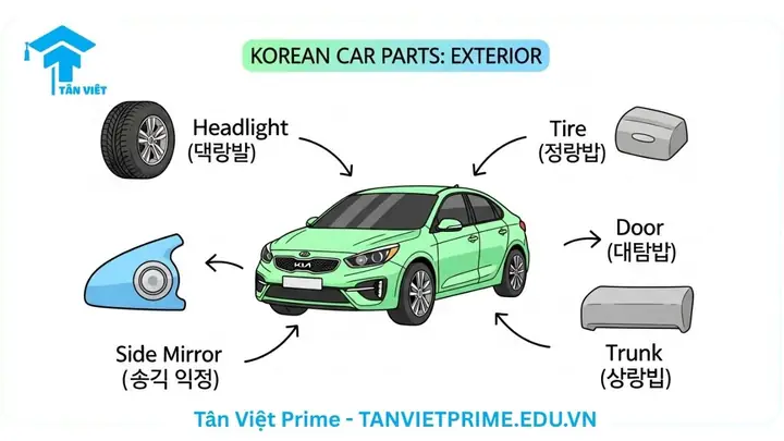 Từ Vựng Tiếng Hàn Về Xe Ô Tô